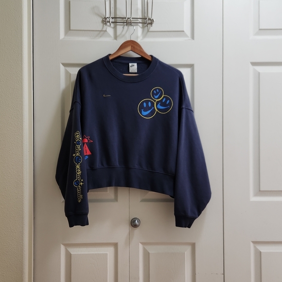 Nike Tops - Nike Women's Go the Extra Smile Navy Pullover Hoodie Size Small